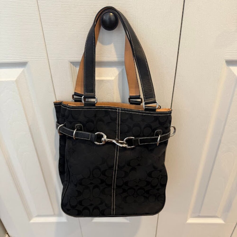 Coach Black & Tan Tote